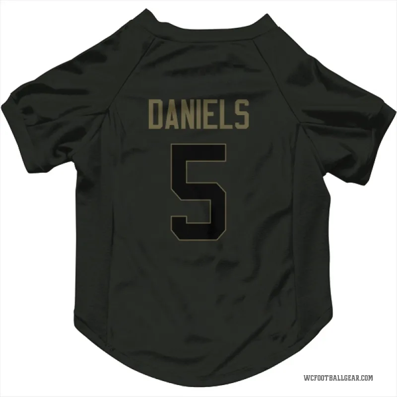 Jayden Daniels Black Washington Commanders Service Cat & Dog Pet Jersey