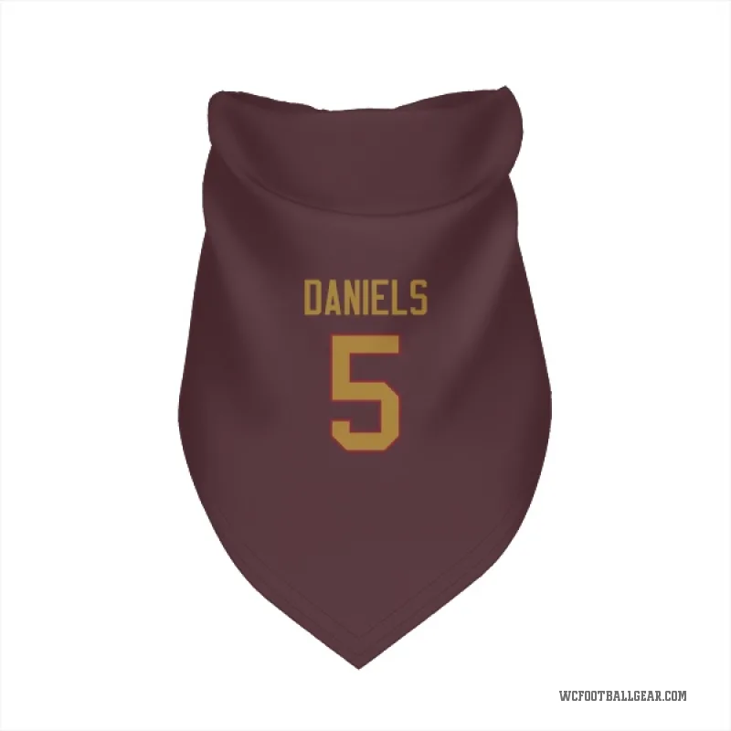 Jayden Daniels Gold Washington Commanders Burgundy Cat & Dog Pet Bandana