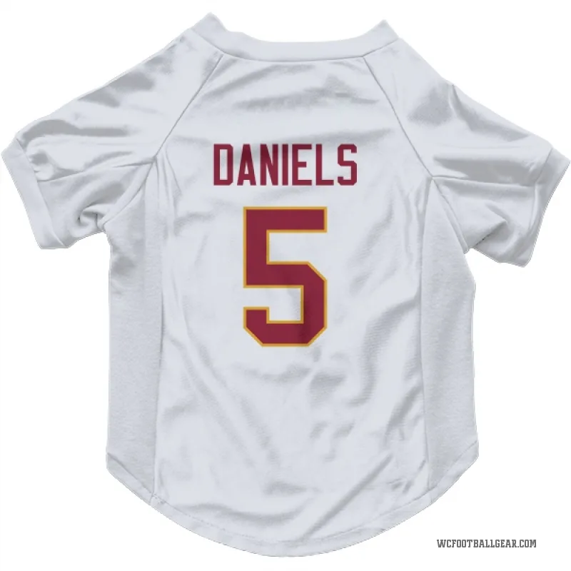 Jayden Daniels  White Washington Commanders  Cat & Dog Pet Jersey