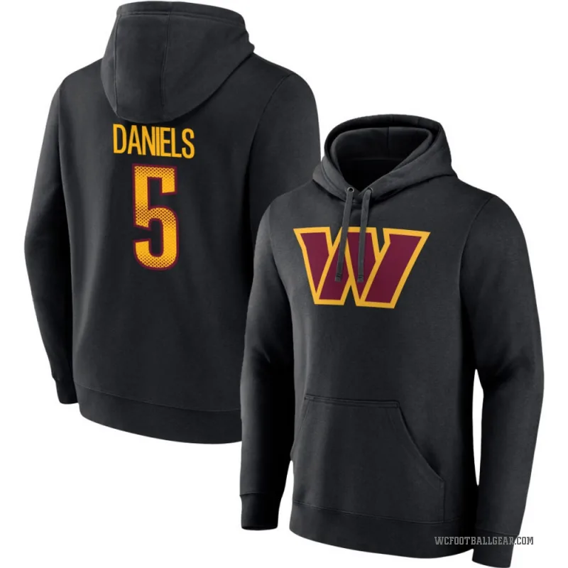 Jayden Daniels Youth Black Washington Commanders Pullover Hoodie