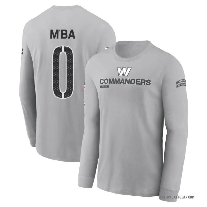 Jeffrey M'ba Men's Gray Washington Commanders 2024 Salute to Service Long Sleeve T-Shirt