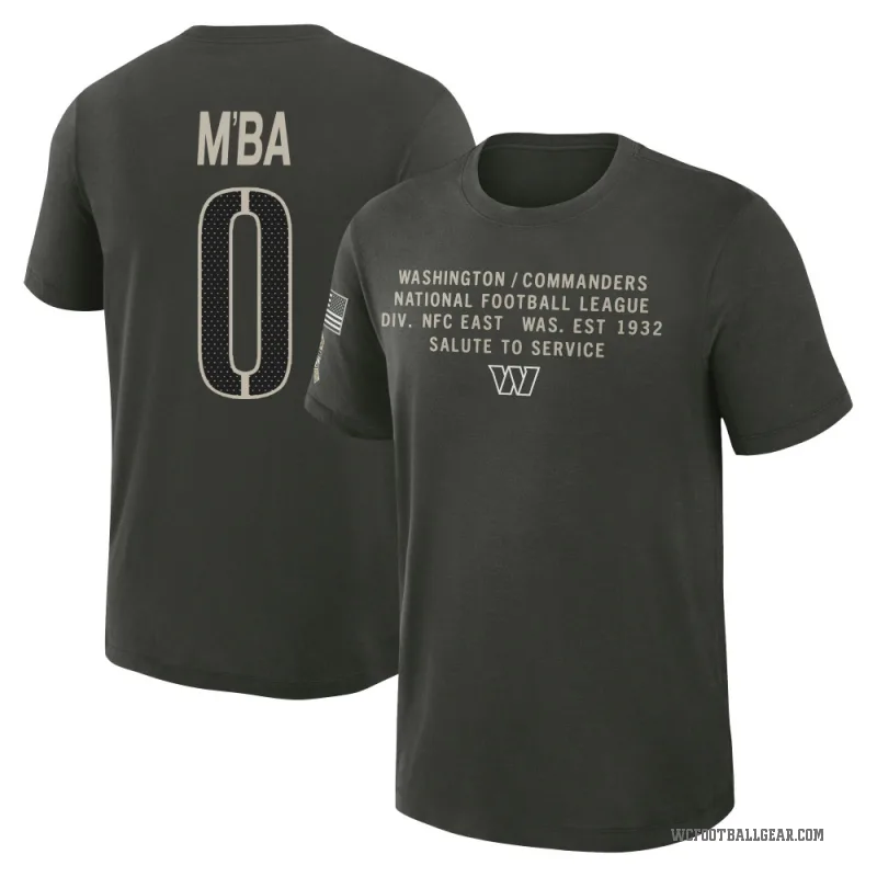 Jeffrey M'ba Men's Green Washington Commanders Dark/ 2025 Salute to Service Sideline Slub T-Shirt