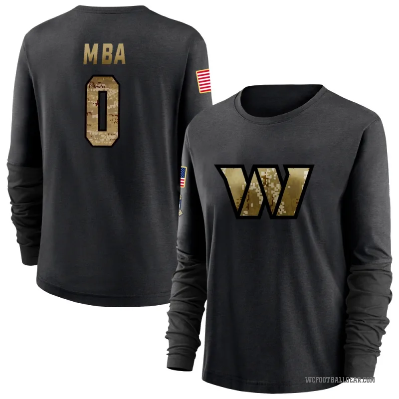 Jeffrey M'ba Women's Black Washington Commanders 2020 Salute To Service Sideline Performance Long Sleeve T-Shirt