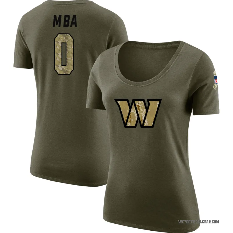 Jeffrey M'ba Women's Olive Washington Commanders Salute to Service Scoop Neck T-Shirt