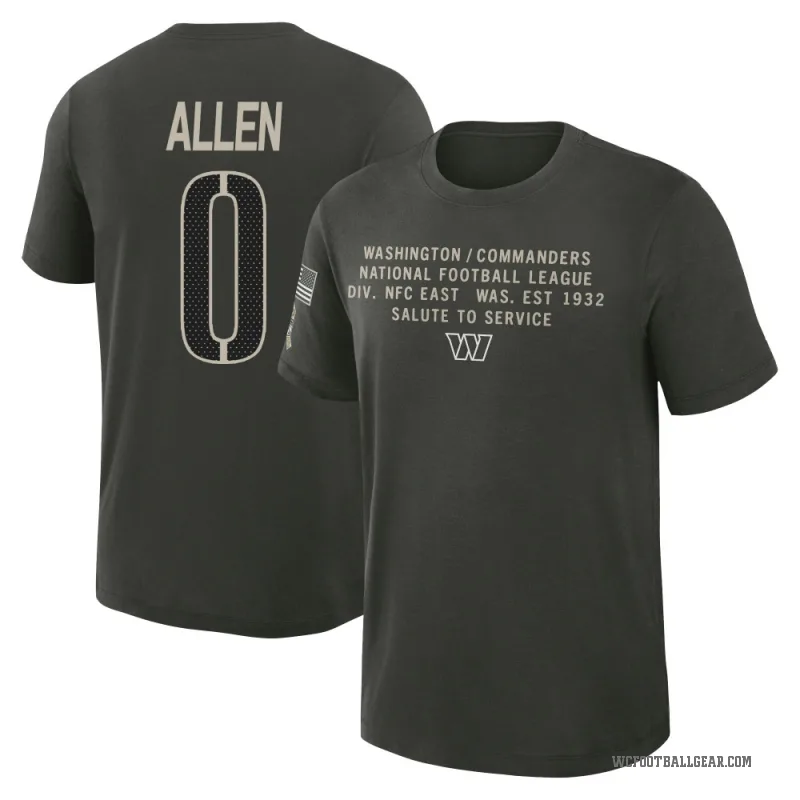 Kaytron Allen Men's Green Washington Commanders Dark/ 2025 Salute to Service Sideline Slub T-Shirt