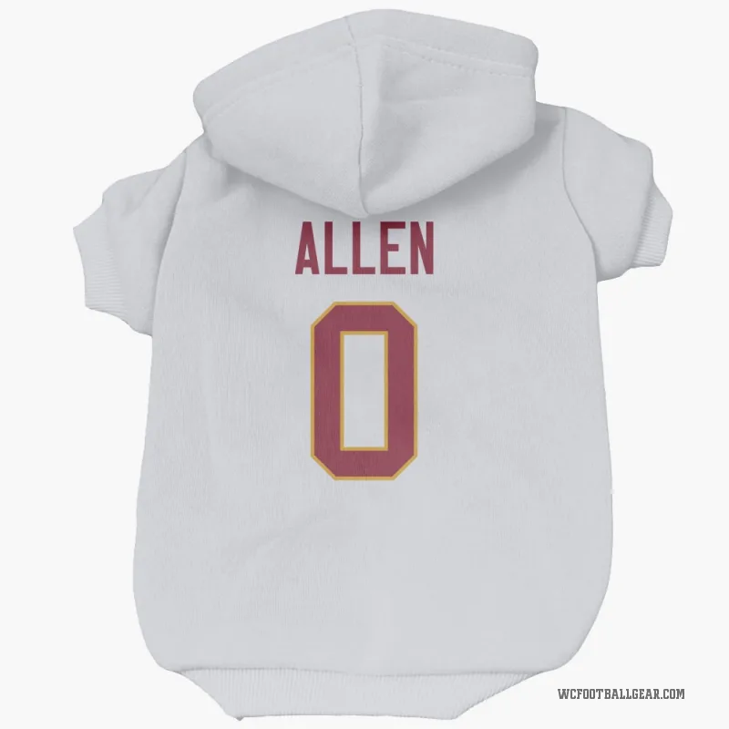 Kaytron Allen  White Washington Commanders  Cat & Dog Pet Hoodie