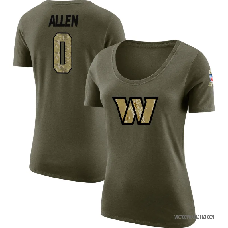 Kaytron Allen Women's Olive Washington Commanders Salute to Service Scoop Neck T-Shirt