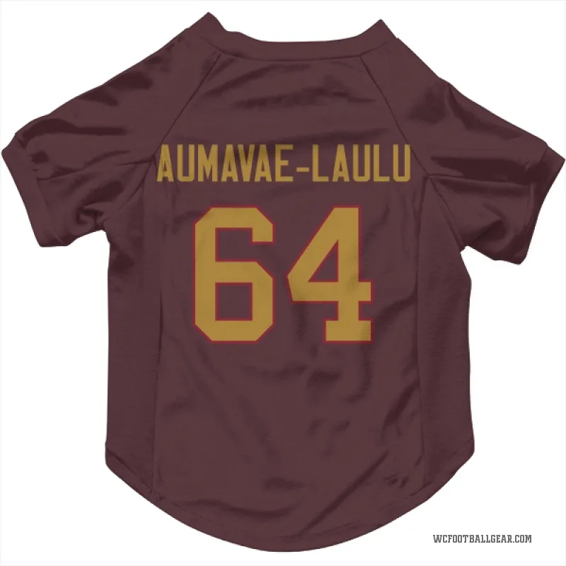 Malaesala Aumavae-Laulu  Gold Washington Commanders   Burgundy  Cat & Dog Pet Jersey