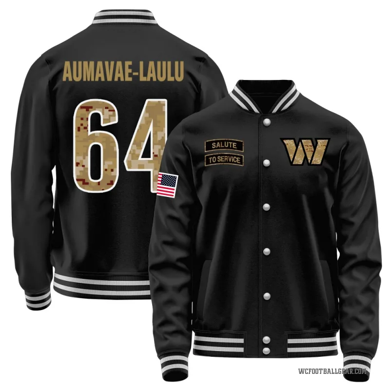 Malaesala Aumavae-Laulu Men's Black Washington Commanders Salute to Service Sideline Performance Jacket