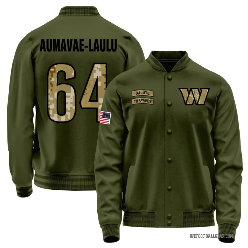 Malaesala Aumavae-Laulu Men's Olive Washington Commanders Salute to Service Sideline Performance Jacket