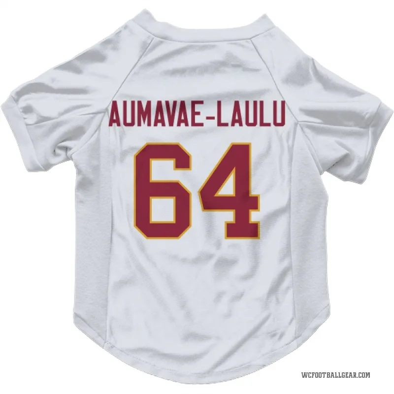 Malaesala Aumavae-Laulu  White Washington Commanders  Cat & Dog Pet Jersey