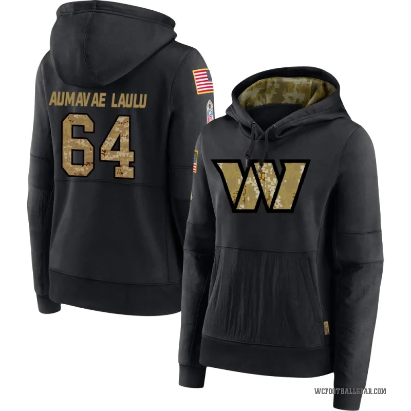 Malaesala Aumavae-Laulu Women's Black Washington Commanders 2020 Salute to Service Sideline Performance Pullover Hoodie
