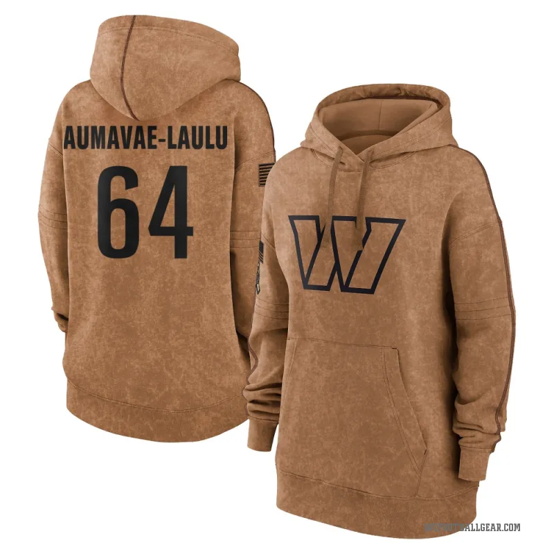 Malaesala Aumavae-Laulu Women's Brown Washington Commanders 2023 Salute To Service Pullover Hoodie