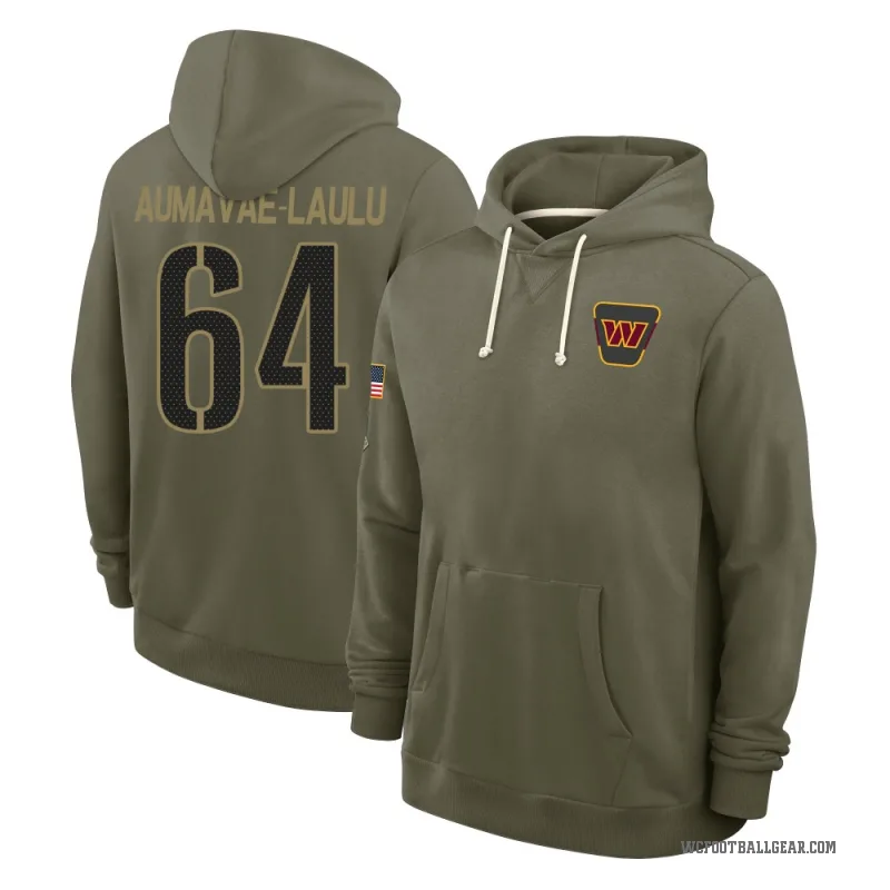 Malaesala Aumavae-Laulu Youth Olive Washington Commanders 2025 Salute to Service Hoodie