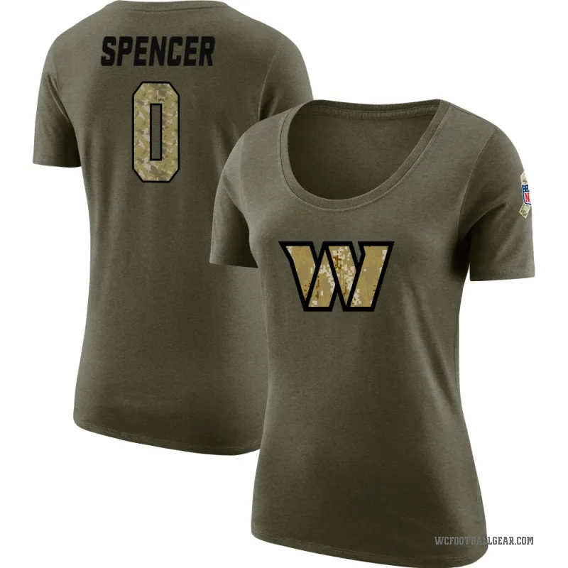 Malik Spencer Women's Olive Washington Commanders Salute to Service Scoop Neck T-Shirt