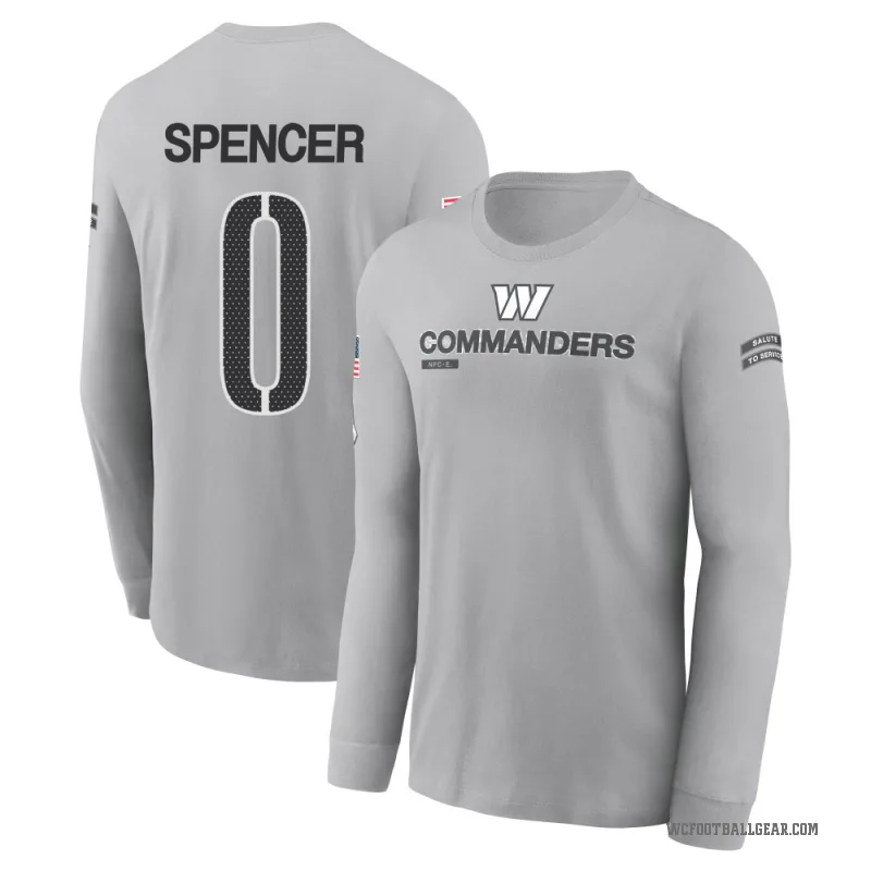 Malik Spencer Youth Gray Washington Commanders 2024 Salute to Service Long Sleeve T-Shirt