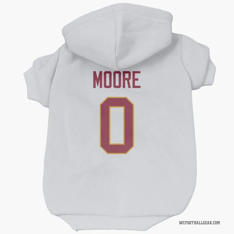 Quentin Moore  White Washington Commanders  Cat & Dog Pet Hoodie