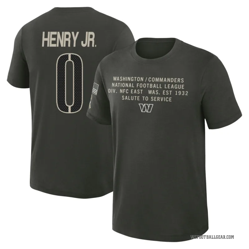 Robert Henry Jr. Men's Green Washington Commanders Dark/ 2025 Salute to Service Sideline Slub T-Shirt