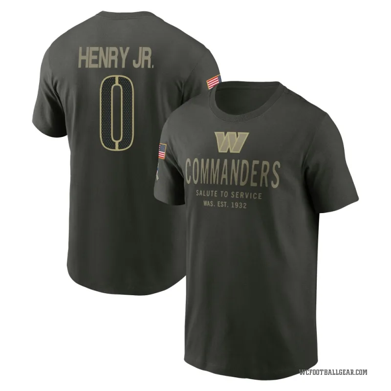 Robert Henry Jr. Men's Green Washington Commanders Forest/ 2025 Salute to Service Sideline Primary Edge T-Shirt