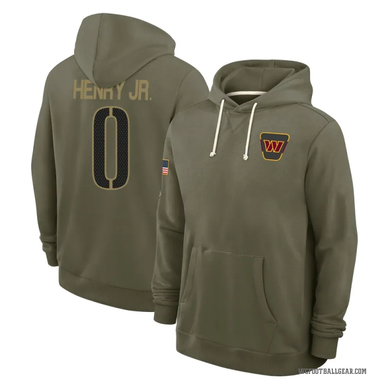 Robert Henry Jr. Men's Olive Washington Commanders 2025 Salute to Service Hoodie