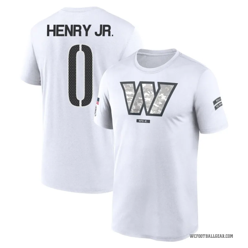 Robert Henry Jr. Men's White Washington Commanders 2024 Salute to Service Performance T-Shirt