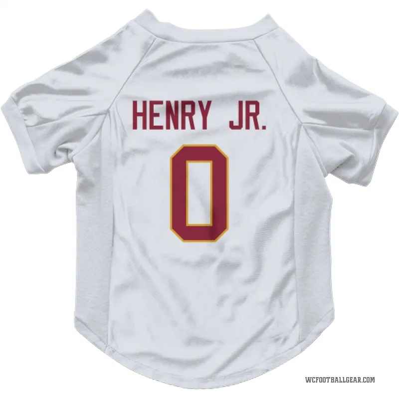 Robert Henry Jr.  White Washington Commanders  Cat & Dog Pet Jersey