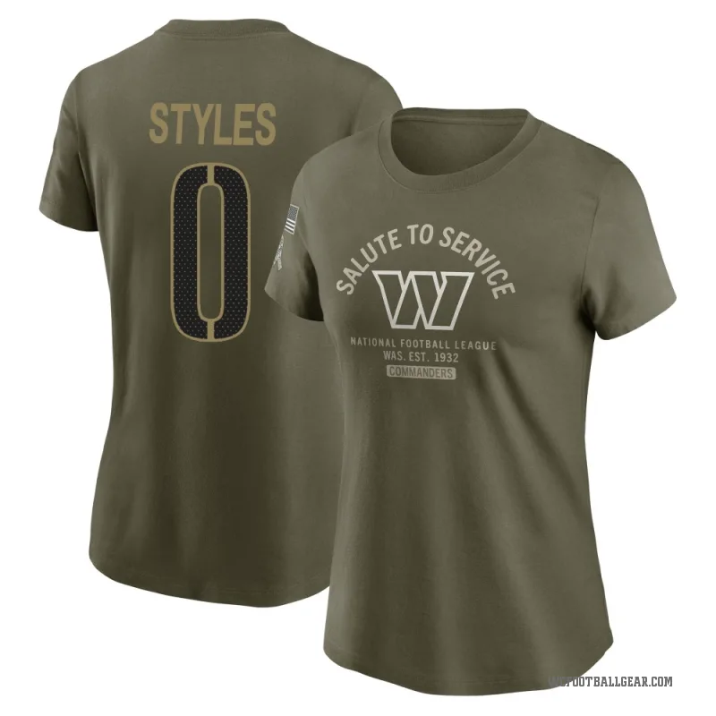 Sonny Styles Women's Olive Washington Commanders 2025 Salute to Service Sideline T-Shirt