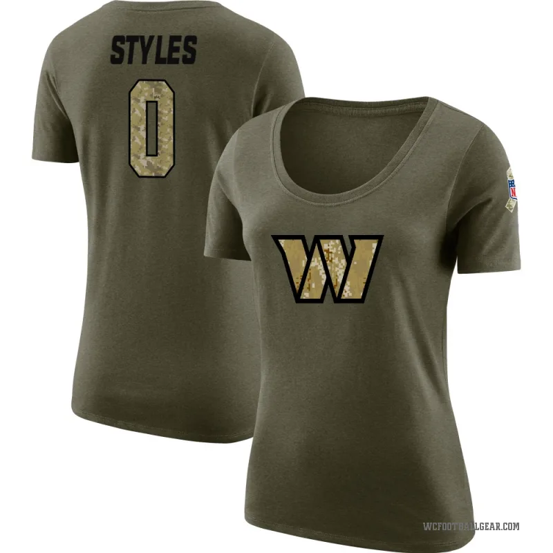 Sonny Styles Women's Olive Washington Commanders Salute to Service Scoop Neck T-Shirt