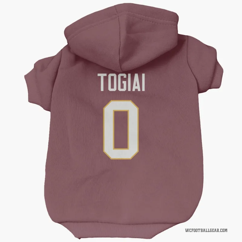 Tanoa Togiai  Washington Commanders   Burgundy Cat & Dog Pet Hoodie