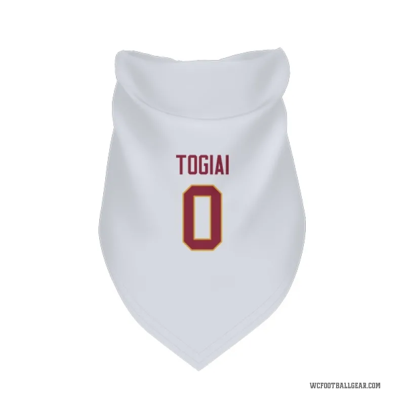 Tanoa Togiai  White Washington Commanders  Cat & Dog Pet Bandana