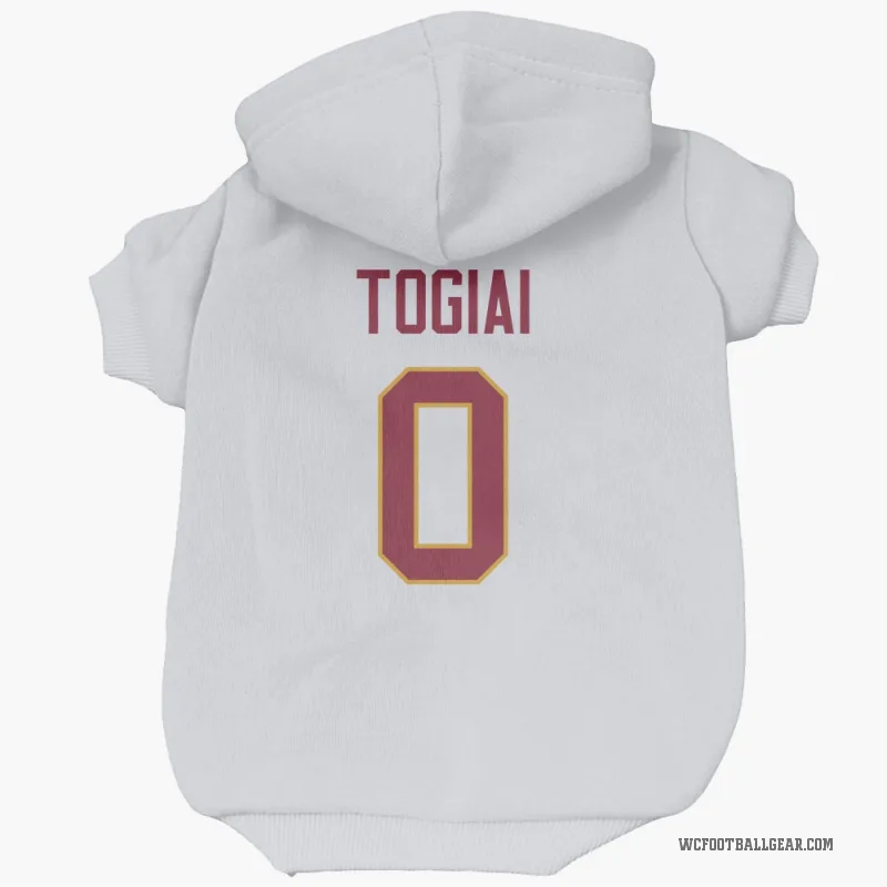 Tanoa Togiai  White Washington Commanders  Cat & Dog Pet Hoodie