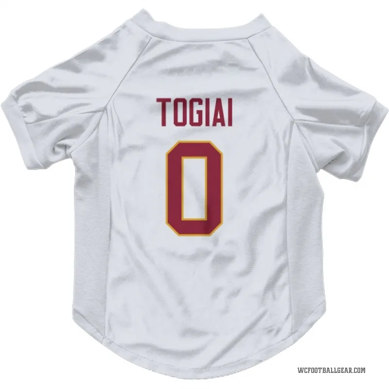 Tanoa Togiai  White Washington Commanders  Cat & Dog Pet Jersey