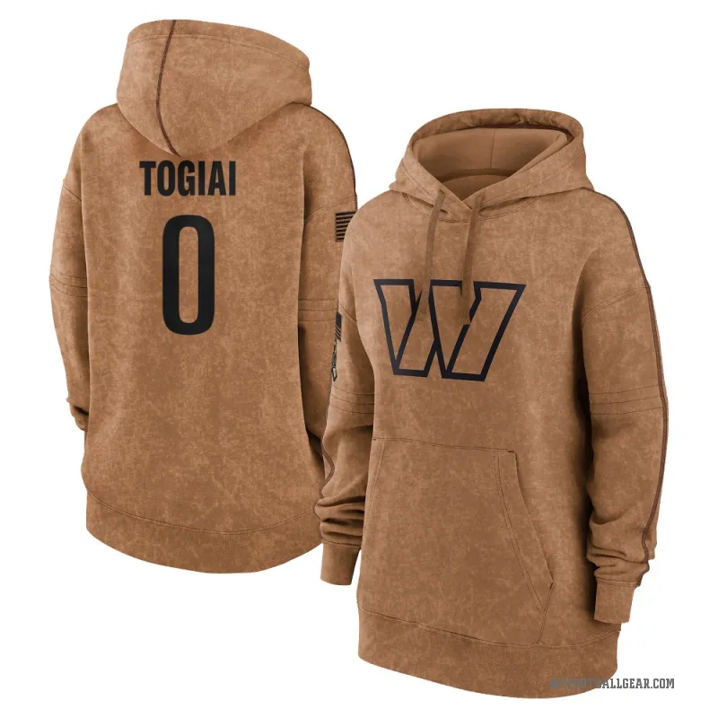 Tanoa Togiai Women's Brown Washington Commanders 2023 Salute To Service Pullover Hoodie