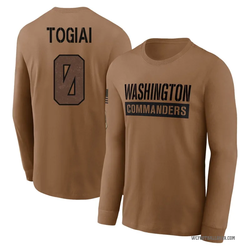 Tanoa Togiai Youth Brown Washington Commanders 2023 Salute To Service Long Sleeve T-Shirt