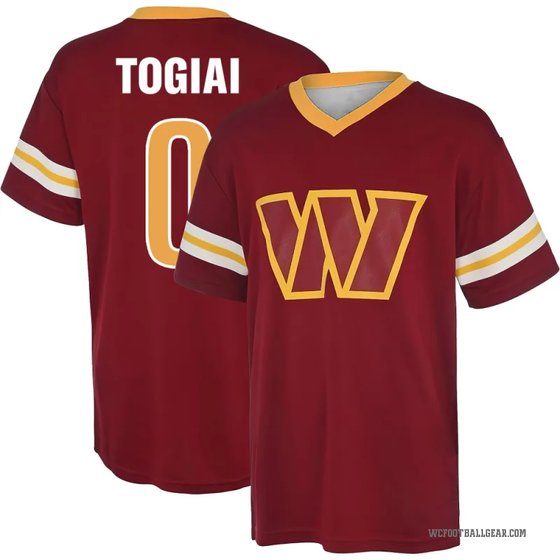 Tanoa Togiai Youth Red Washington Commanders Game Day V-Neck T-Shirt