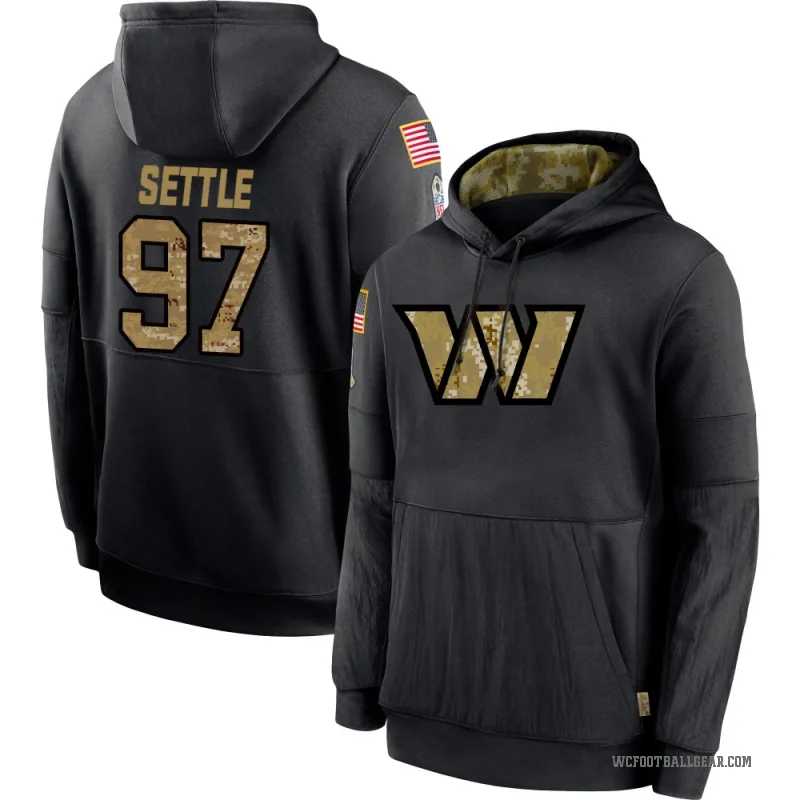 Tim Settle Men's Black Washington Commanders 2020 Salute to Service Sideline Performance Pullover Hoodie