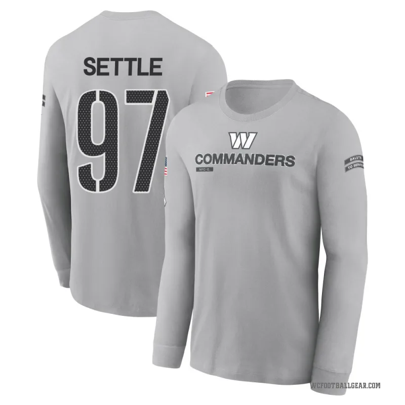 Tim Settle Men's Gray Washington Commanders 2024 Salute to Service Long Sleeve T-Shirt