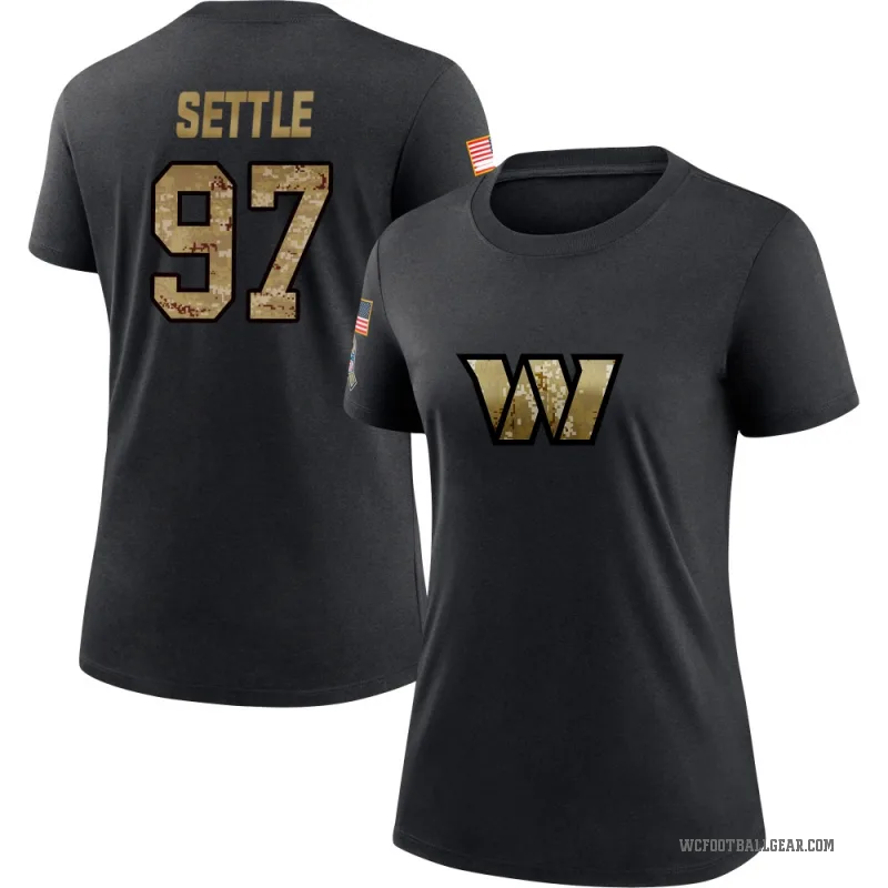 Tim Settle Women's Black Washington Commanders 2020 Salute To Service Performance T-Shirt