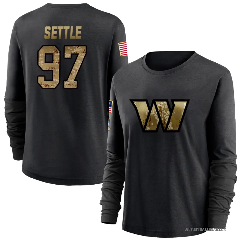 Tim Settle Women's Black Washington Commanders 2020 Salute To Service Sideline Performance Long Sleeve T-Shirt