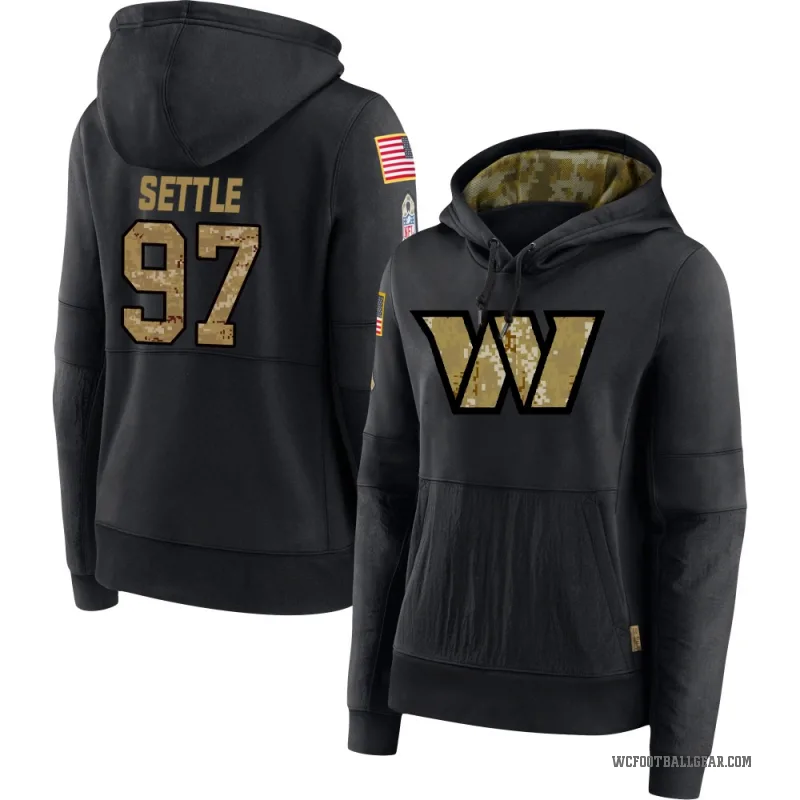 Tim Settle Women's Black Washington Commanders 2020 Salute to Service Sideline Performance Pullover Hoodie