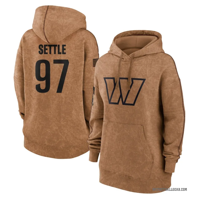 Tim Settle Women's Brown Washington Commanders 2023 Salute To Service Pullover Hoodie