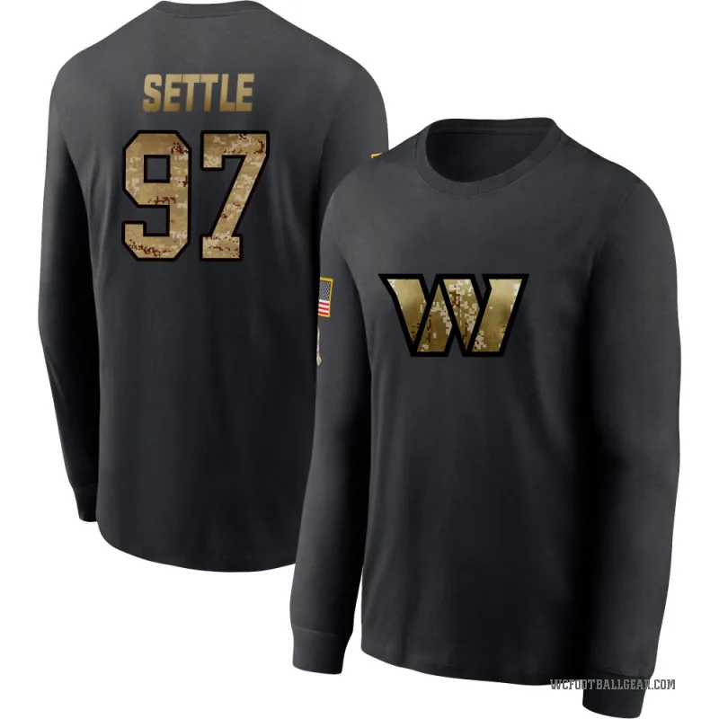 Tim Settle Youth Black Washington Commanders 2020 Salute To Service Sideline Performance Long Sleeve T-Shirt