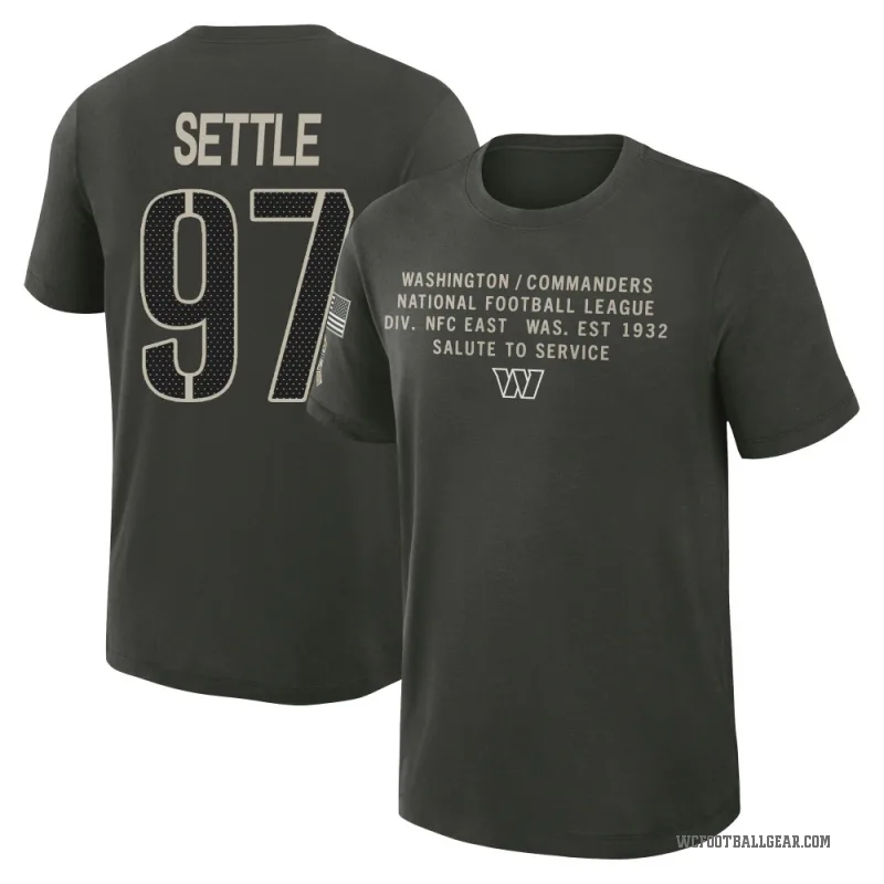 Tim Settle Youth Green Washington Commanders Dark/ 2025 Salute to Service Sideline Slub T-Shirt