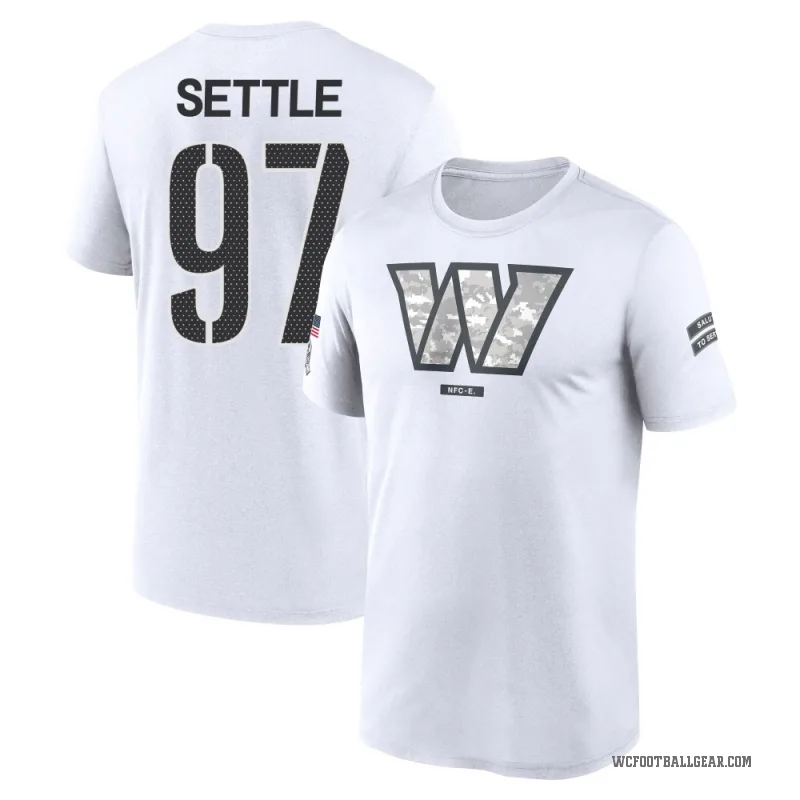 Tim Settle Youth White Washington Commanders 2024 Salute to Service Performance T-Shirt